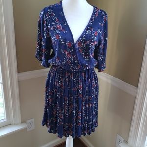 Band of gypsies blue floral boho dress size small